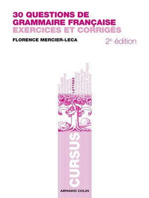 cover image of 30 questions de grammaire française